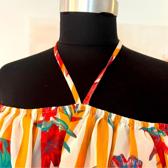 Flying Tomato Off Shoulders Tropical Dress Size S - Picture 6 of 8